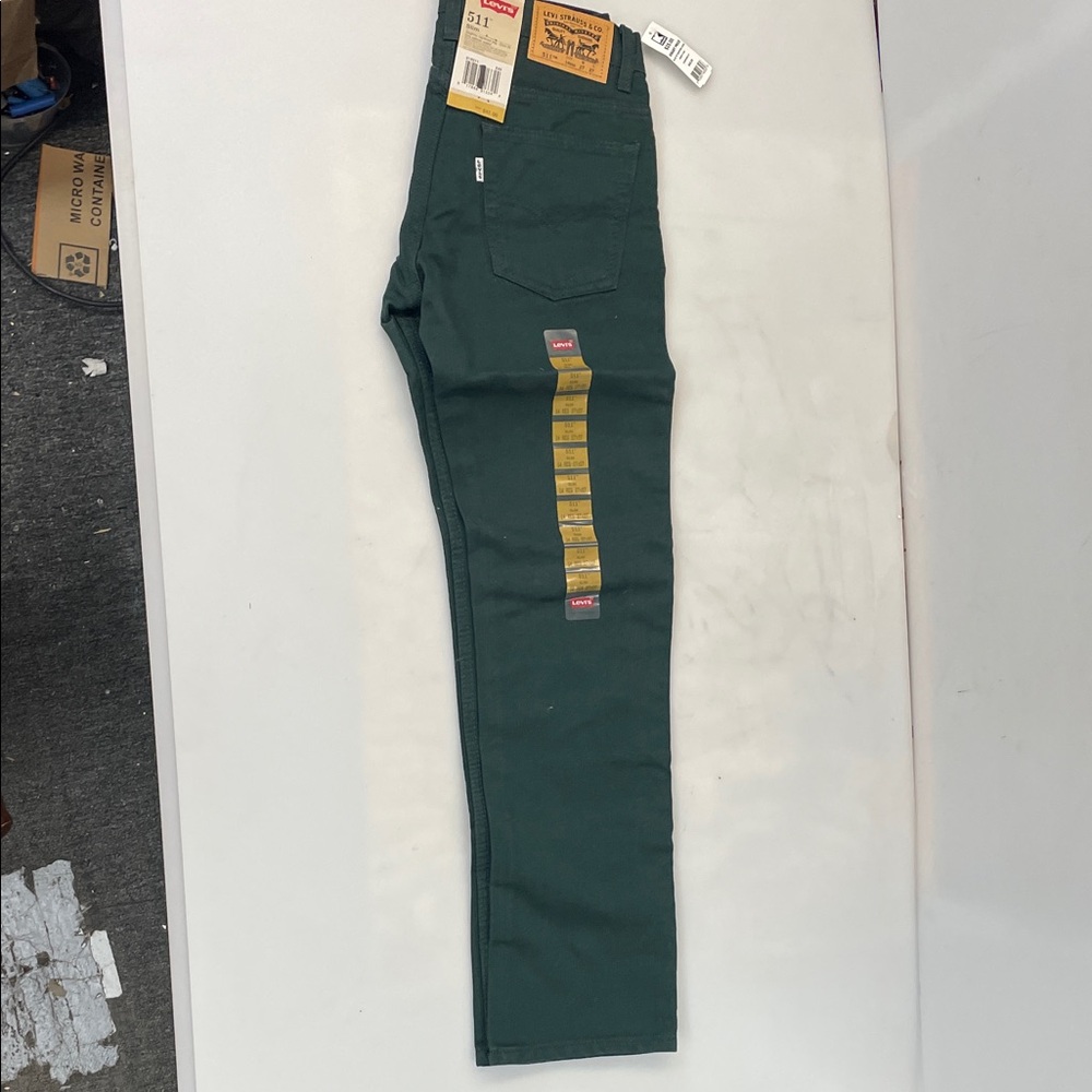 Levi's women’s Deep Green Slim Jeans size marked 14 r but measured as a 10 NWT